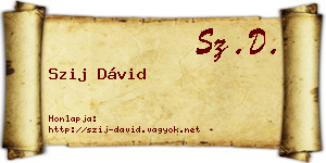 Szij Dávid névjegykártya