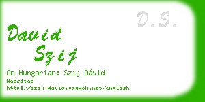 david szij business card